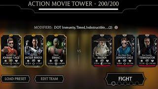 Action Movie Fatal Tower Final Boss Battle 200 using Gold Team + Rewards | MK Mobile