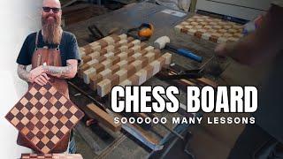 Jarrah & Marri Wood Chess Board with Karri Inlay - Woodworking Project