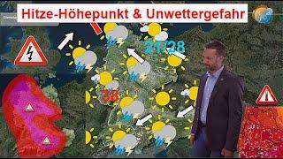 Heute Hitze-Höhepunkt & Unwettergefahr! Dann weiter hochsommerlich. Wettervorhersage 13.-21.08.2024.