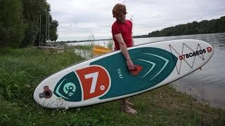 SUP Board D7 9'6 Surf - надувная доска для SUP серфинга. Отзыв эксперта. Обзор и подготовка доски.