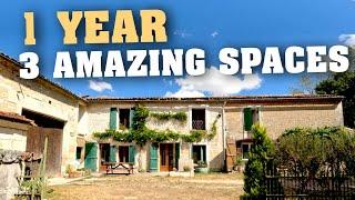 ONE YEAR renovating FRENCH FARM HOUSE - 3 finished LUXURY spaces - timelapse