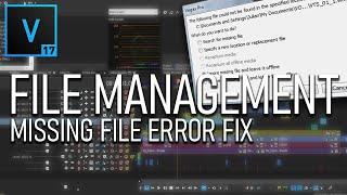 Fix VEGAS Pro 17 "Missing File" error with File Management