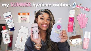my SUMMER hygiene routine  | *how to smell good 24/7* skin + dental care, hair & shower routine