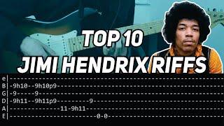 TOP 10 JIMI HENDRIX RIFFS (with tab)