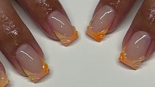 Short Color Change 3d Airbrush French Fill Acrylic Nail