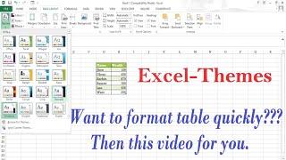 How to Use Themes in Excel| How to Format Excel Table quickly? | CTTUTORIAL