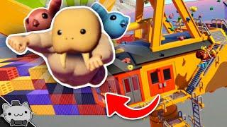 How To NOT SURVIVE A CRANE... (Gang Beasts NEW MAP Funny Moments)