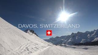 Stunning Ski Run in Davos, Switzerland: From 2,590m to 1,560m!"