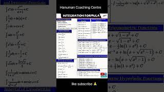 Integration formula | formula shorts | shorts | integration #maths #education #shorts