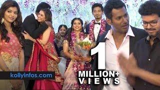 Wow Full video !! Rajinikanth, Vijay, Hansika More Celebrities at Vishal 's sister Wedding Reception