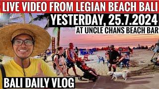 Live video on Legian Beach Bali, Uncle Chan’s beach bar Legian Bali