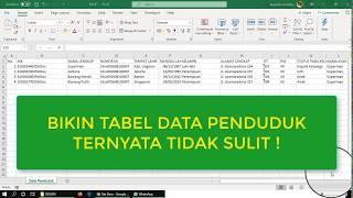 Cara membuat tabel excel data penduduk yang rapi