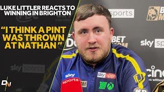 "A PINT WAS THROWN AT NATHAN - CRAZY" | Luke Littler Talks Crowd Issue After Premier League Win