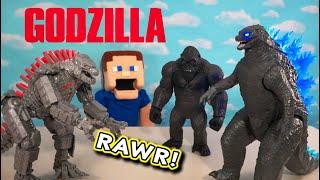 GIANT Mecha Godzilla vs GODZILLA vs KING KONG Movie BATTLE Toys - 2021 Playmates Complete Set