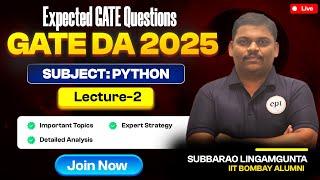 EXPECTED QUESTIONS OF PYTHON-2 | GATE DA 2025 | GATE CSE 2025