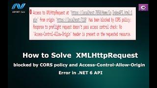 How to Enable CORS and Fix Access-Control-Allow-Origin  in ASP.NET Core 6 API?