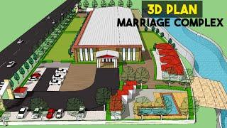 Marriage complex 3D Walkthrough || Site plan || 3D View