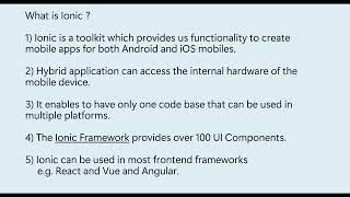 Introduction to Ionic framework and create first app