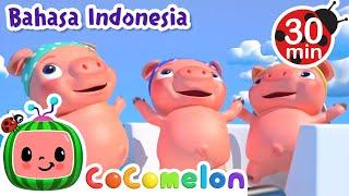 Tiga Babi Kecil Berlayar di Laut | CoComelon Bahasa Indonesia - Lagu Anak Anak | Nursery Rhymes