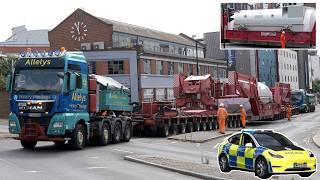 Super sized transport takes over town centre as police escort 356 tonne generator