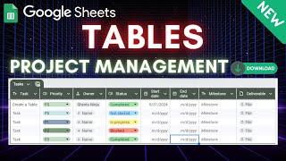 Tables in Google Sheets! Project Management Table Templates [Free Sample Download]