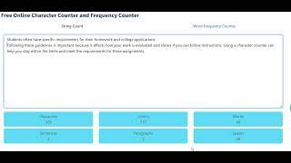 Free Online Character Counter and Frequency Counter