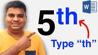 How To Type th in Word (Microsoft) ---- th in Date in Word