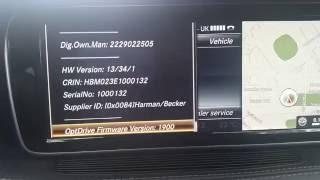 Mercedes SCLASS Dealer Service Menu in Comand NTG