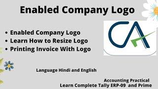 Enable Company Logo in tally ERP-9 | Logo print in Sales invoice | Resize Company Logo |