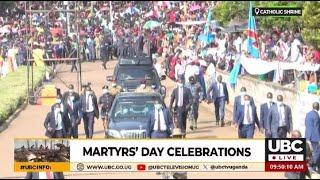 MUSEVENI & FIRSTLADY JANET ARRIVE AT THE CATHOLIC SHRINE FOR MARTYRS' DAY CELEBRATIONS