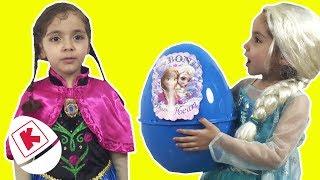 Frozen Elsa And Anna GIANT Surprise Egg  - Princesses In Real Life | WildBrain Kiddyzuzaa