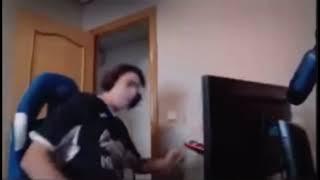 Man destroys computer