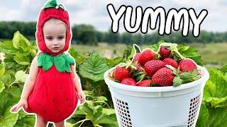 CUTEST 2 YEAR OLD STRAWBERRY PICKER