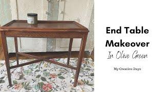 Stunning DIY End Table Makeover: Transforming with Olive Green Paint | Easy Step-by-Step Guide