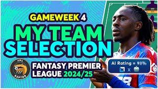 MY FPL GAMEWEEK 4 TEAM SELECTION | HAALAND IN OR NOT? | Fantasy Premier League Tips 2024/25