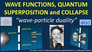 Wave-particle duality, wave functions, quantum superposition, wave function collapse