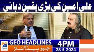 Great assurance of Ali Amin- Geo News 4 PM Headlines | 28 May 2024