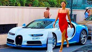 MONACO PRETTY LADIES LUXURY LIFESTYLE 2024 | BILLIONAIRE SUPERCARS: Bugatti, Ferrari, Rolls-Royce