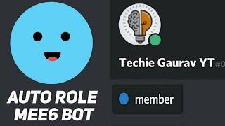 How to set up Auto Role by Mee6 Bot Discord | Techie Gaurav