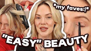 GRWM MY CURRENT FAVE MAKEUP AND HAIR PRODUCTS "easy beauty"