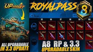 A8 Royal Pass & 3.3 Update All Upgradable Skins | Premium Crate & Mythic Forge | PUBGM