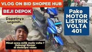 FULL ON BID SHOPEE HUB BEJI DEPOK PAKE MOTOR LISTRIK VOLTA | Tutorial shopee food | tutorial volta