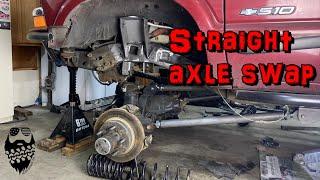 Solid Axle swap the easy way!! S10 Rock Lander Dana 44 axle swap