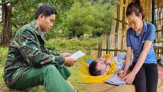 17 years old raising children alone - building a bamboo house alone - Husband is in the army