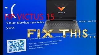 HP VICTUS Fix blue screen error for windows 10 and 11 - Victus BSOD fix - Easy repair method