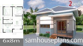 House Plans 6x8 with 2 Bedrooms Full Plans