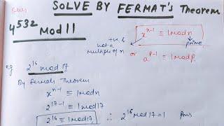 Fermat's Theorem Numerical examples | Important for exams