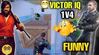 VICTOR IQ 1v4 FUNNY IN BGMI |  FUNNY COMMENTARY GAMEPLAY IN BGMI | AMOP