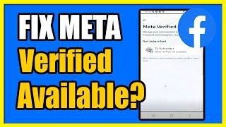 How to Fix Meta Verification Not Available on Facebook Profile (Fast Tutorial)