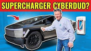 Charging A Tesla Cybertruck On A V3 Supercharger